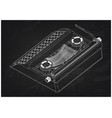 3d model of typewriter on a black vector image