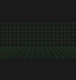 3d wireframe grid room perspective laser vector image