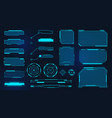 futuristic frames cyberpunk hud square screen vector image