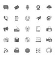 simple set of media and communication icons vector image