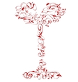 stylized wine glass vector image