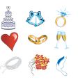 wedding button icons vector image vector image