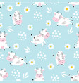 cow seamless pattern cartoon cows fabric print vector image vector image