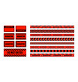 various quarantine zone warning tapes and shields vector image vector image