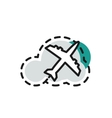 color line icon for flat design airplane flight vector image