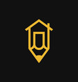 pencil house logo design vector image