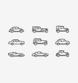 retro car icon set transport transportation vector image vector image