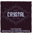 vintage decorative crystal typeface perfect vector image