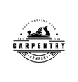 vintage logo for wood workingcarpentry vector image