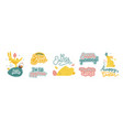 cute set of easter rabbit characters and spring vector image vector image