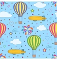 air balloons and airships on the blue sky vector image
