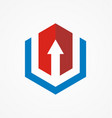 arrow polygon business company logo vector image