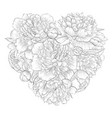 beautiful monochrome black and white heart vector image vector image