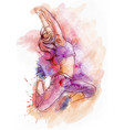 bright watercolor dancer vector image