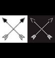 crossed ancient arrows design element for poster vector image