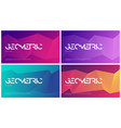 set of abstract gradient geometric designs vector image