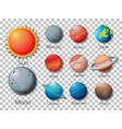 set of solar system planets isolated vector image