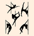 beautiful pole dancer silhouette 01 vector image vector image