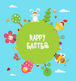 cute easter card with kids wearing costumes vector image vector image