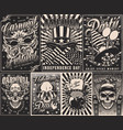 holiday set vintage monochrome flyers vector image