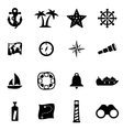 black nautical icon set vector image