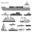boats and ships on white line monochrome vector image