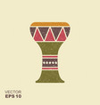 traditional folk ethnic drum icon with scuffed vector image vector image