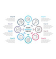 circle infographics with eight elements vector image