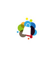 creative colorful shop bag logo design symbol vector image