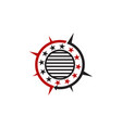 emblem star ribbon circle vector image