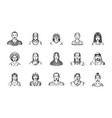 human avatars collection diverse faces of people vector image vector image