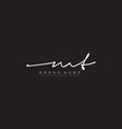mt initial letter logo - handwritten signature vector image