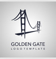 golden gate logo - abstract silhouette bridge vector image