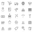 logistics line icons with reflect on white vector image vector image