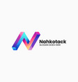 logo letter n gradient colorful style vector image vector image