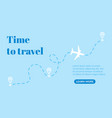 motivational poster with tourism route flight vector image vector image