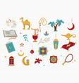ramadan holiday isolated elements set in flat vector image