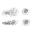 set artistic creative black paint brushes vector image