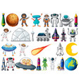 set space objects and elements isolated vector image