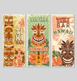 hawaii retro banners aloha tourism summer vector image vector image