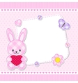 pink bunny card vector image vector image