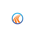 round abstract curve company logo vector image