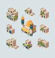 traditional arabic buildings eastern sandy desert vector image