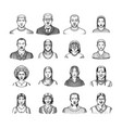 human avatars collection diverse faces of people vector image vector image