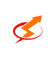 light bolt voltage arrow logo vector image