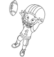 outlined football kid vector image