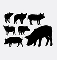 pig animal silhouettes vector image vector image