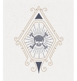 vintage logo with skull design flourishes vector image vector image