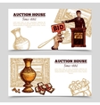auction house hand drawn banners vector image vector image