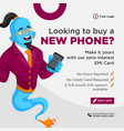 banner design of looking to buy a new phone vector image